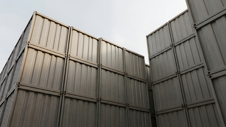 Stacked secure storage containers in the yard